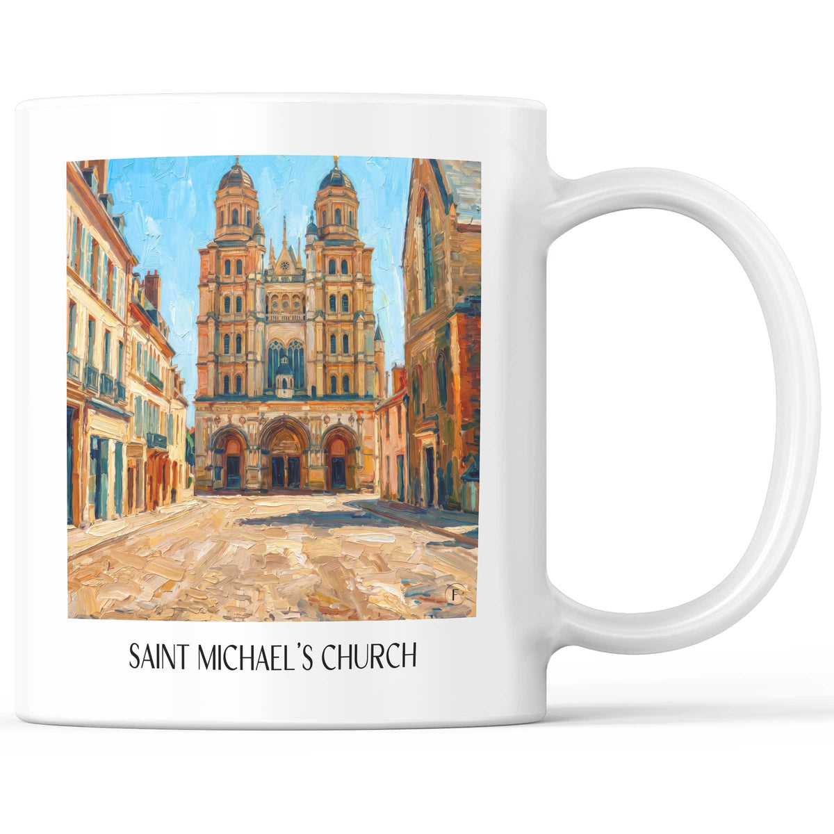 Église Saint-Michel Kaffeebecher - Dijon - Frankreich Becher - Kaffeetasse im Ölgemälde Stil