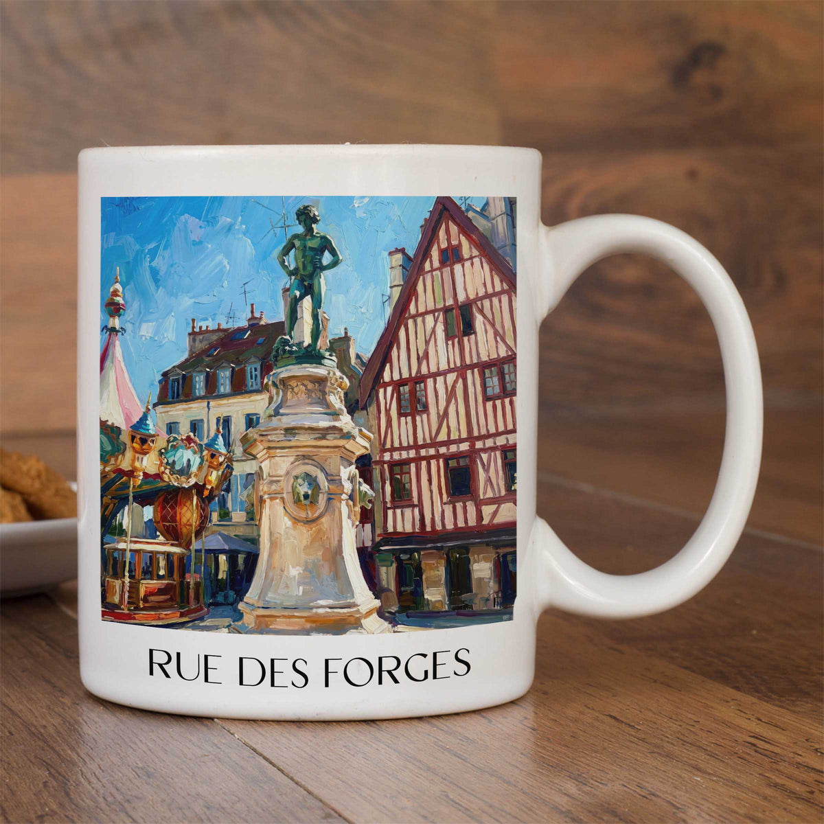rue-des-forges-dijon-frankreich-kaffeebecher-oil-painting-oelgemaelde