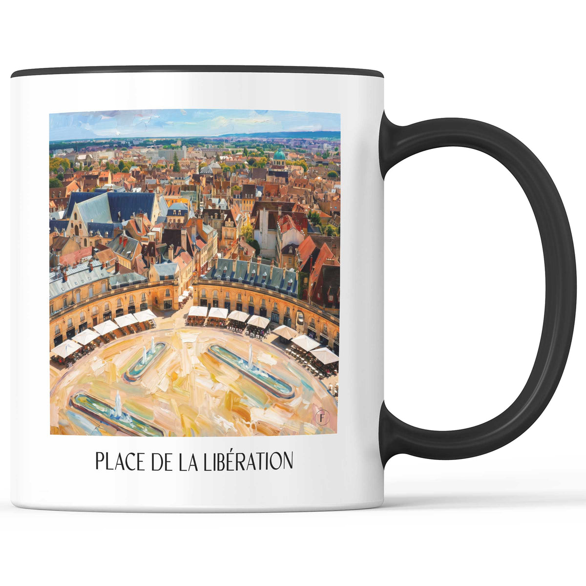 Place de la Libération Kaffeebecher - Dijon - Frankreich Becher - Kaffeetasse im Ölgemälde Stil