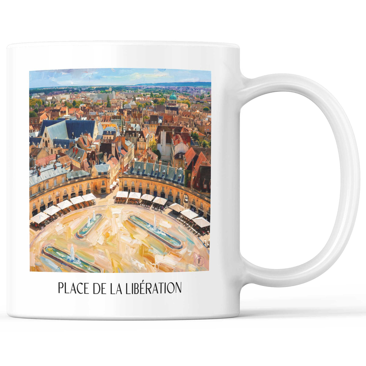 Place de la Libération Kaffeebecher - Dijon - Frankreich Becher - Kaffeetasse im Ölgemälde Stil
