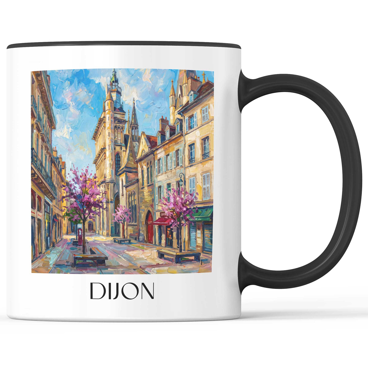 dijon-bourgogne-frankreich-kaffeebecher-oil-painting-oelgemaelde