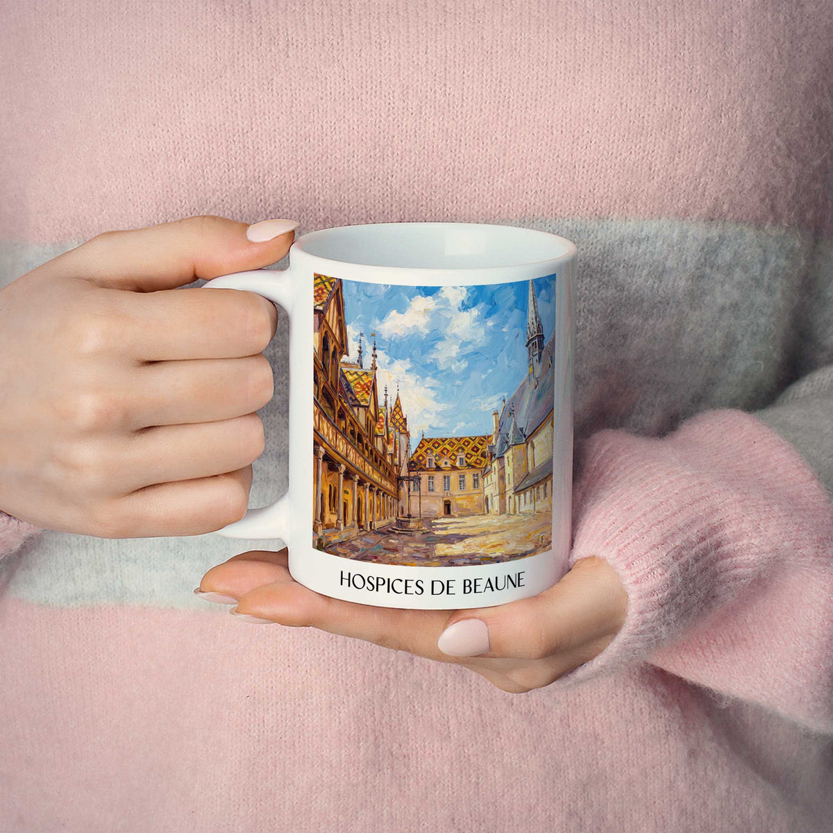 hospices-de-beaune-côte-d'or-frankreich-kaffeebecher-oil-painting-oelgemaelde