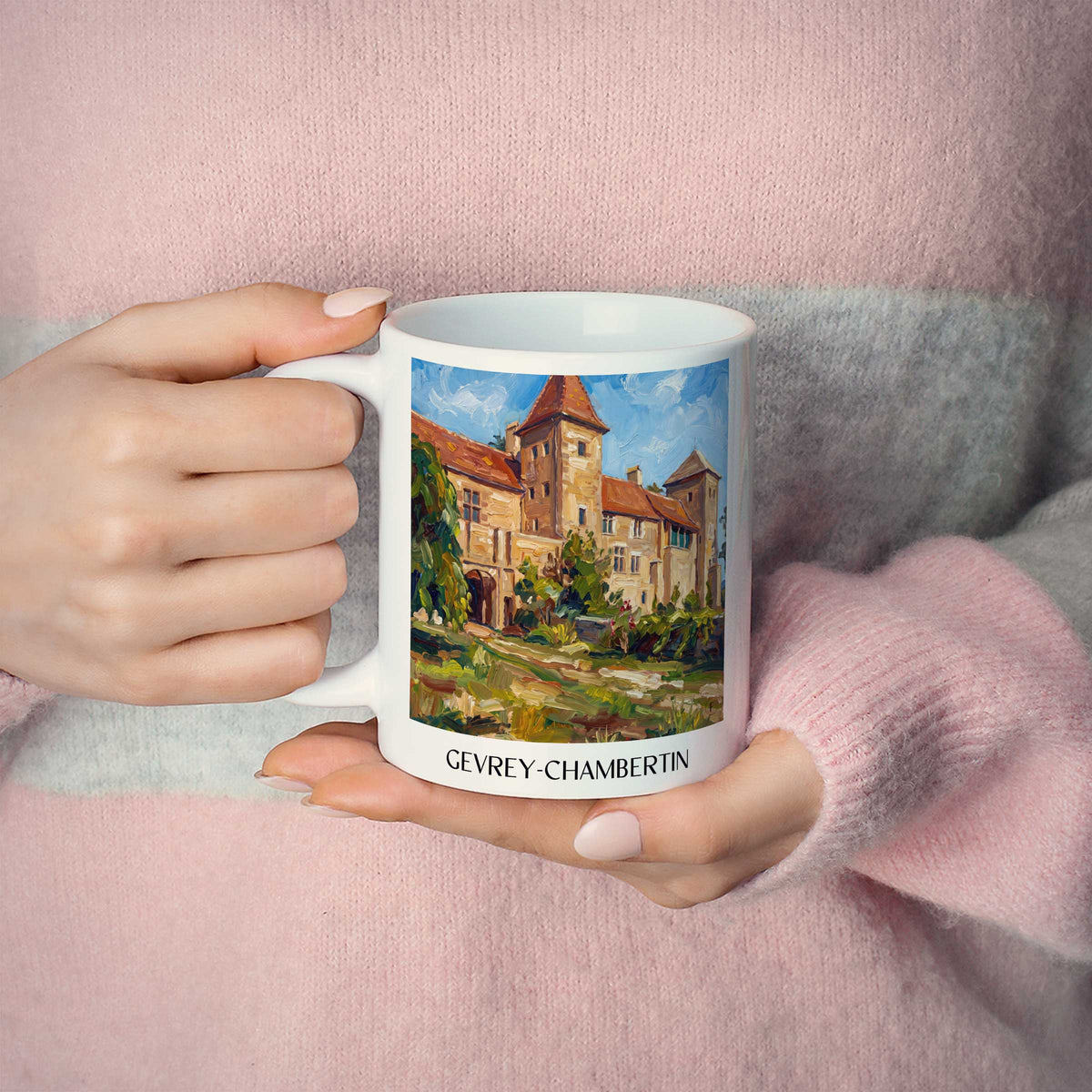 gevrey-chambertin-côte-de-nuits-frankreich-kaffeebecher-oil-painting-oelgemaelde