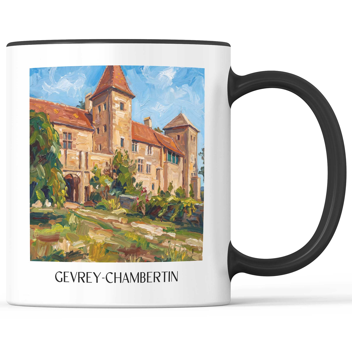 Gevrey-Chambertin Kaffeebecher - Côte de Nuits - Frankreich Becher - Kaffeetasse im Ölgemälde Stil