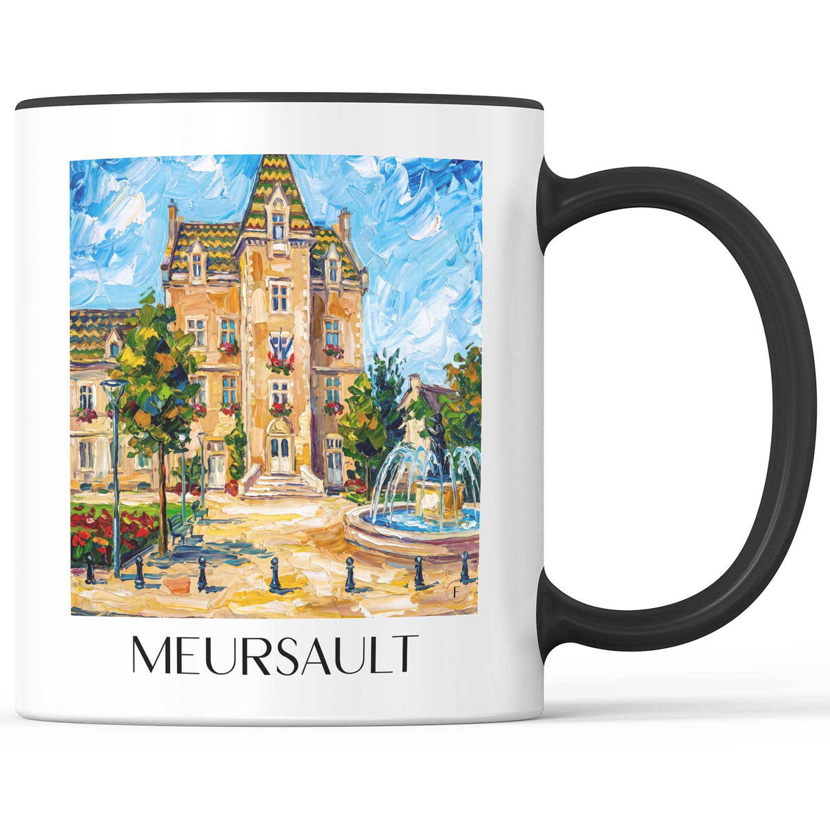 Meursault Kaffeebecher - Côte de Beaune - Frankreich Becher - Kaffeetasse im Ölgemälde Stil