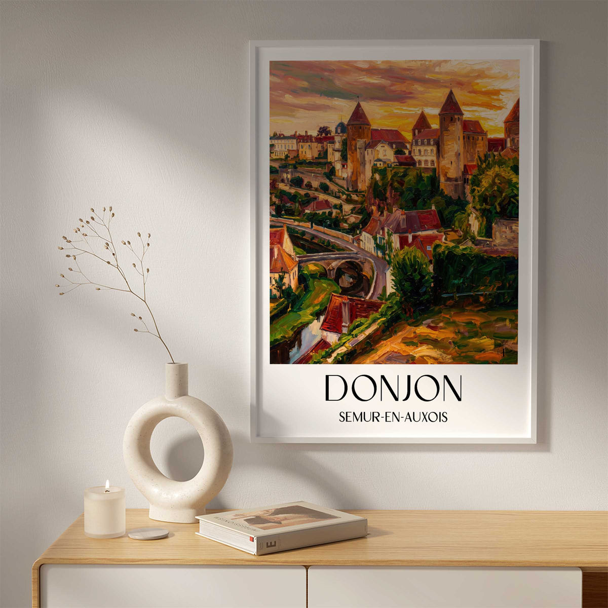 donjon-semur-en-auxois-frankreich-poster-oil-painting-oelgemaelde