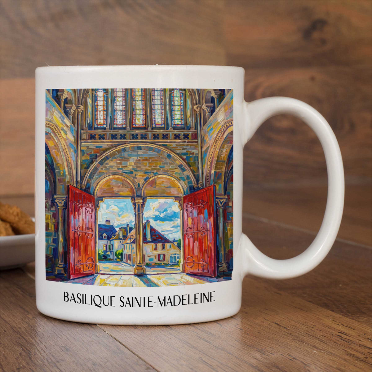 basilique-sainte-madeleine-vézelay-frankreich-kaffeebecher-oil-painting-oelgemaelde