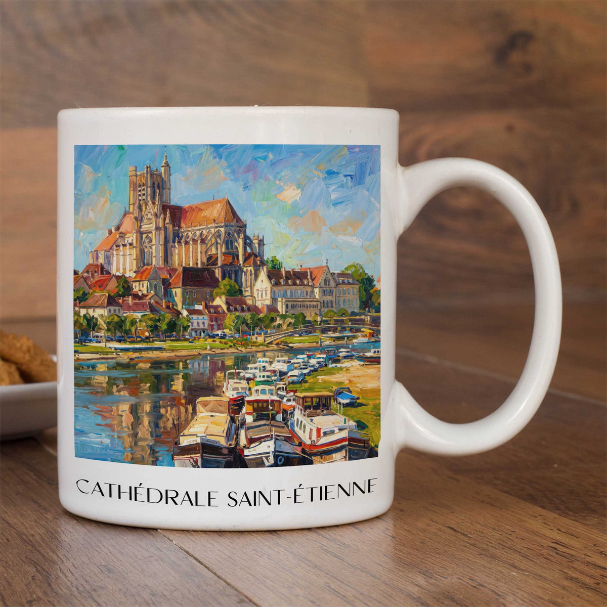 cathédrale-saint-étienne-auxerre-frankreich-kaffeebecher-oil-painting-oelgemaelde