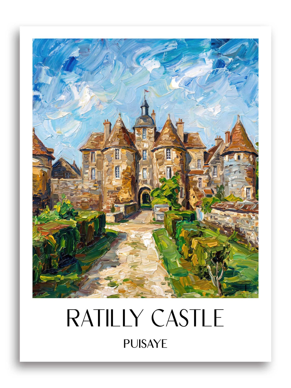 Château de Ratilly Poster - Puisaye - Frankreich Kunstdruck - Ölgemälde von A4 bis A1