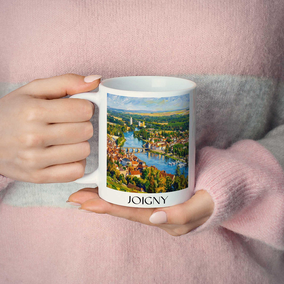 joigny-vallée-de-l'yonne-frankreich-kaffeebecher-oil-painting-oelgemaelde