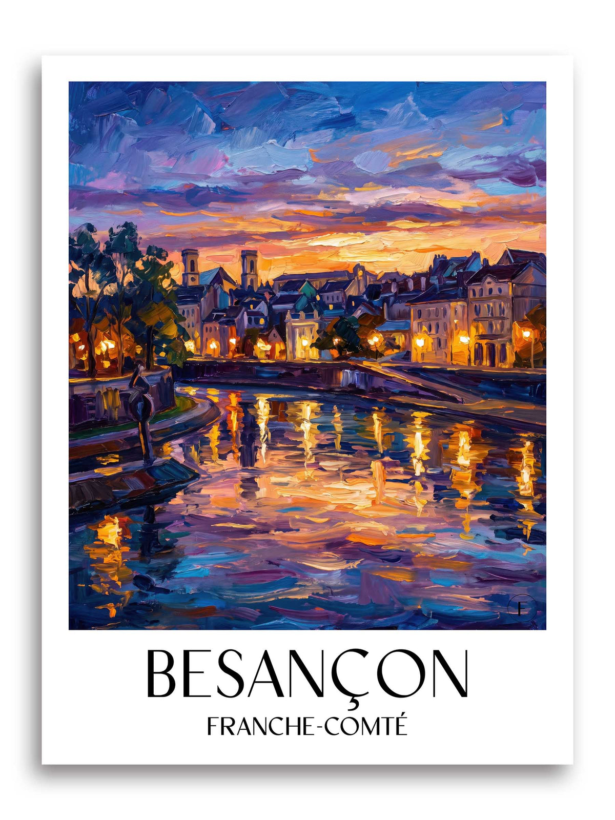 Besançon Poster - Franche-Comté - Frankreich Kunstdruck - Ölgemälde von A4 bis A1