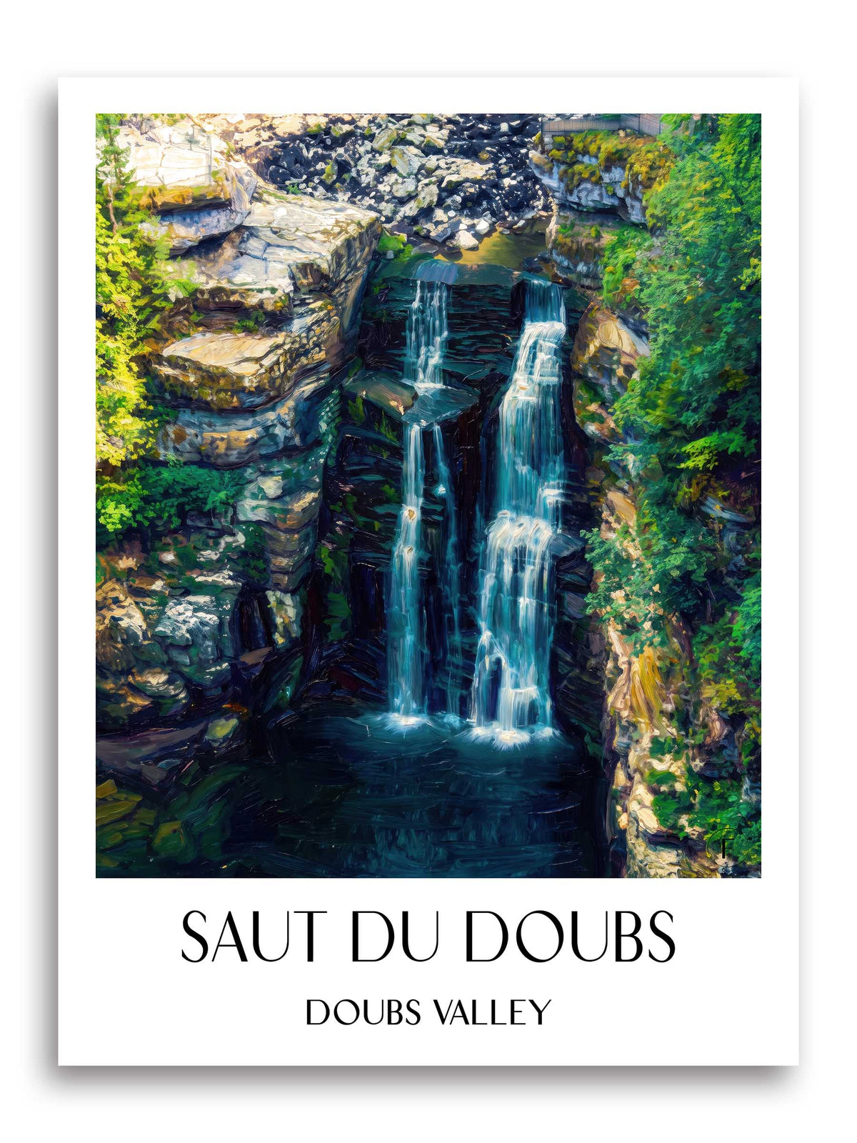 Saut du Doubs Poster - Vallée du Doubs - Frankreich Kunstdruck - Ölgemälde von A4 bis A1