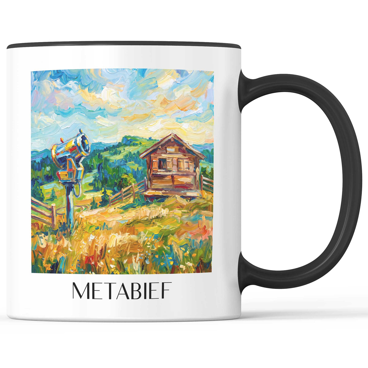 Métabief Kaffeebecher - Haut-Doubs - Frankreich Becher - Kaffeetasse im Ölgemälde Stil