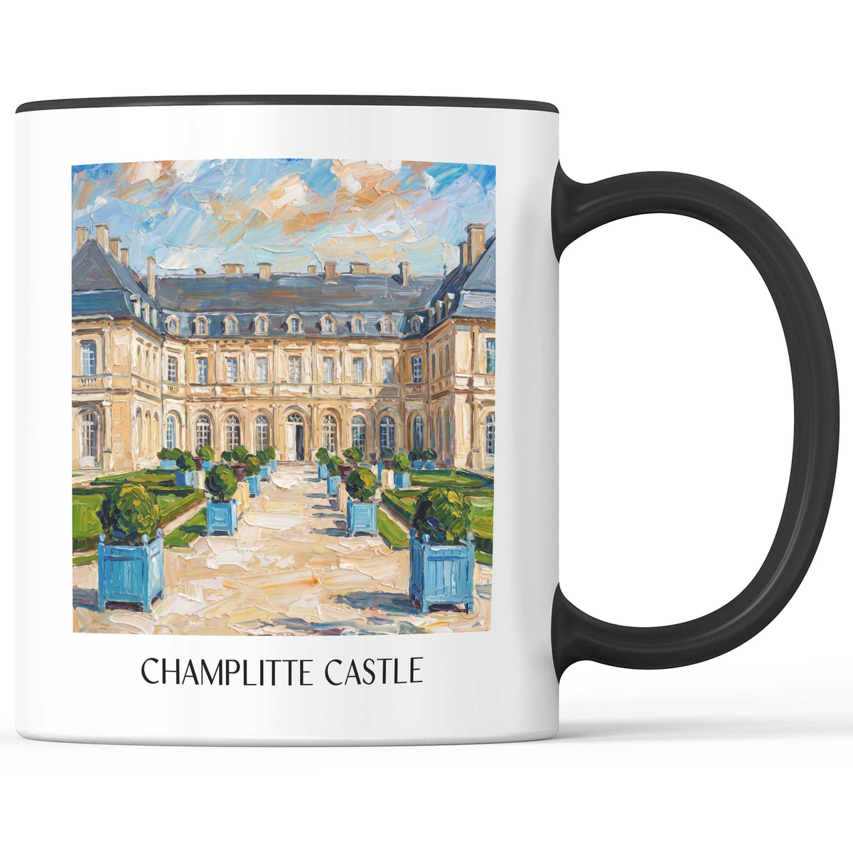 Château de Champlitte Kaffeebecher - Haute-Saône - Frankreich Becher - Kaffeetasse im Ölgemälde Stil
