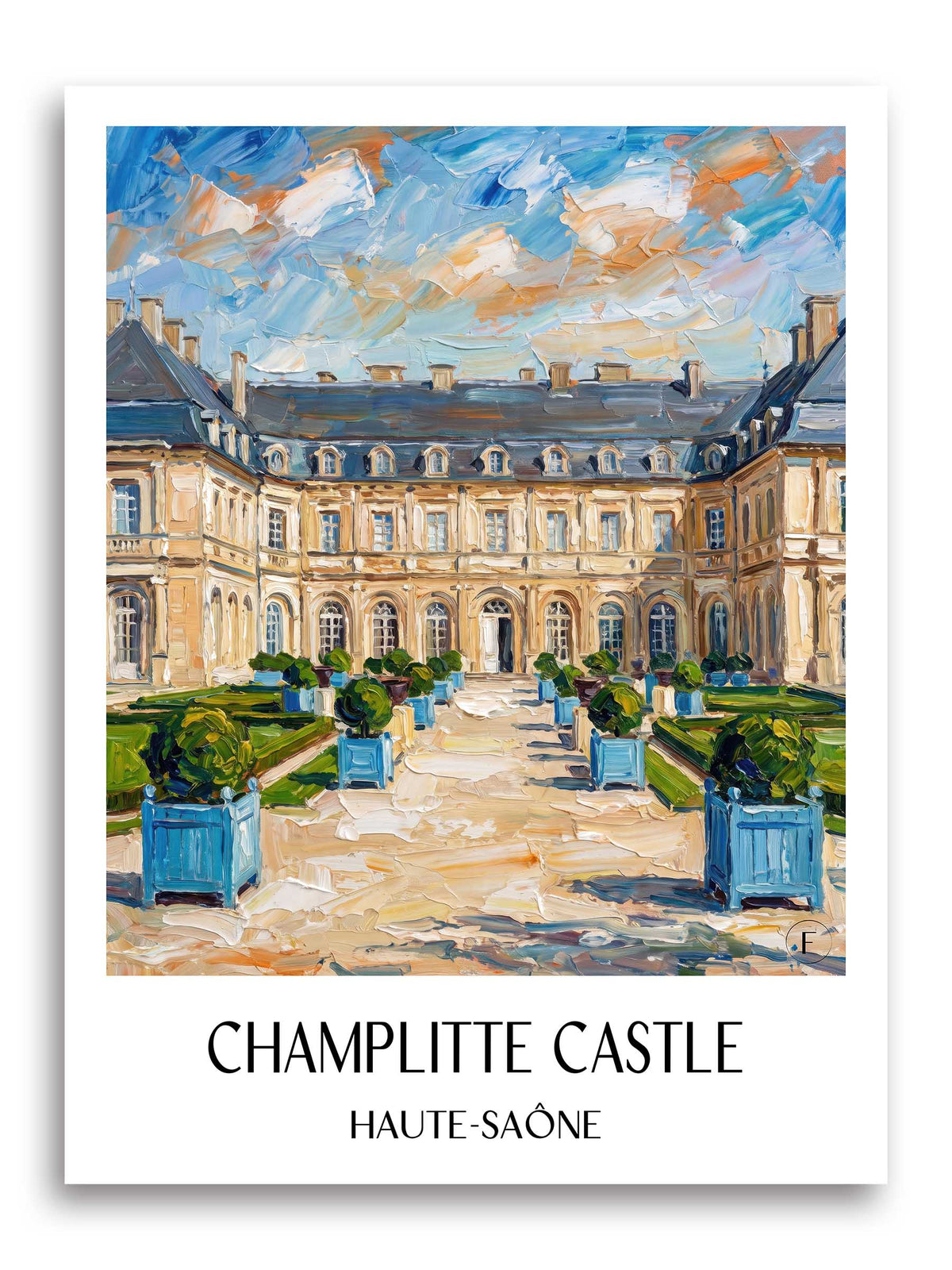 Château de Champlitte Poster - Haute-Saône - Frankreich Kunstdruck - Ölgemälde von A4 bis A1