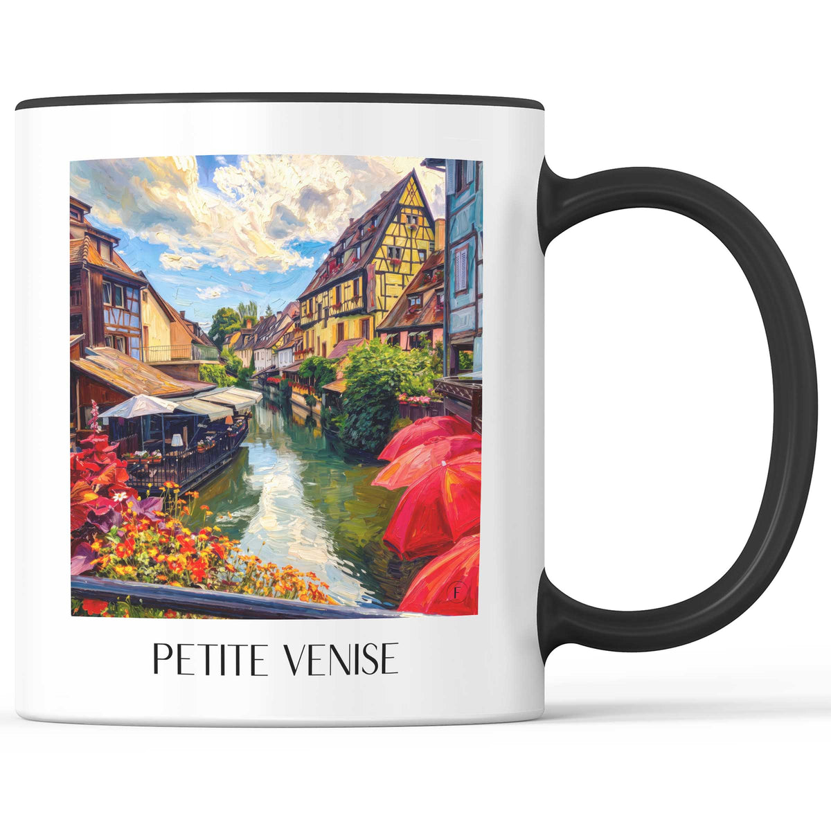 Petite Venise Kaffeebecher - Colmar - Frankreich Becher - Kaffeetasse im Ölgemälde Stil