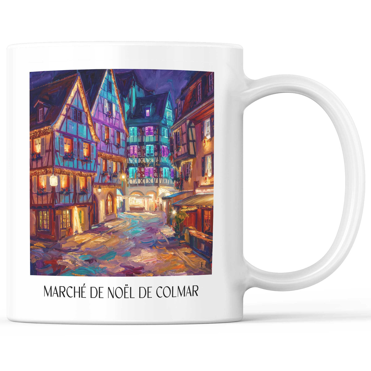 Marché de Noël Kaffeebecher - Colmar - Frankreich Becher - Kaffeetasse im Ölgemälde Stil