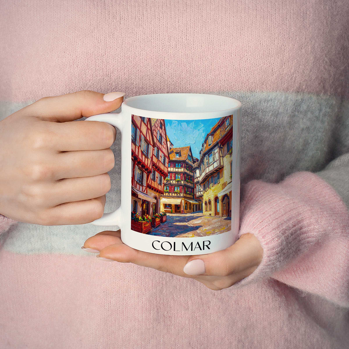 colmar-elsass-frankreich-kaffeebecher-oil-painting-oelgemaelde