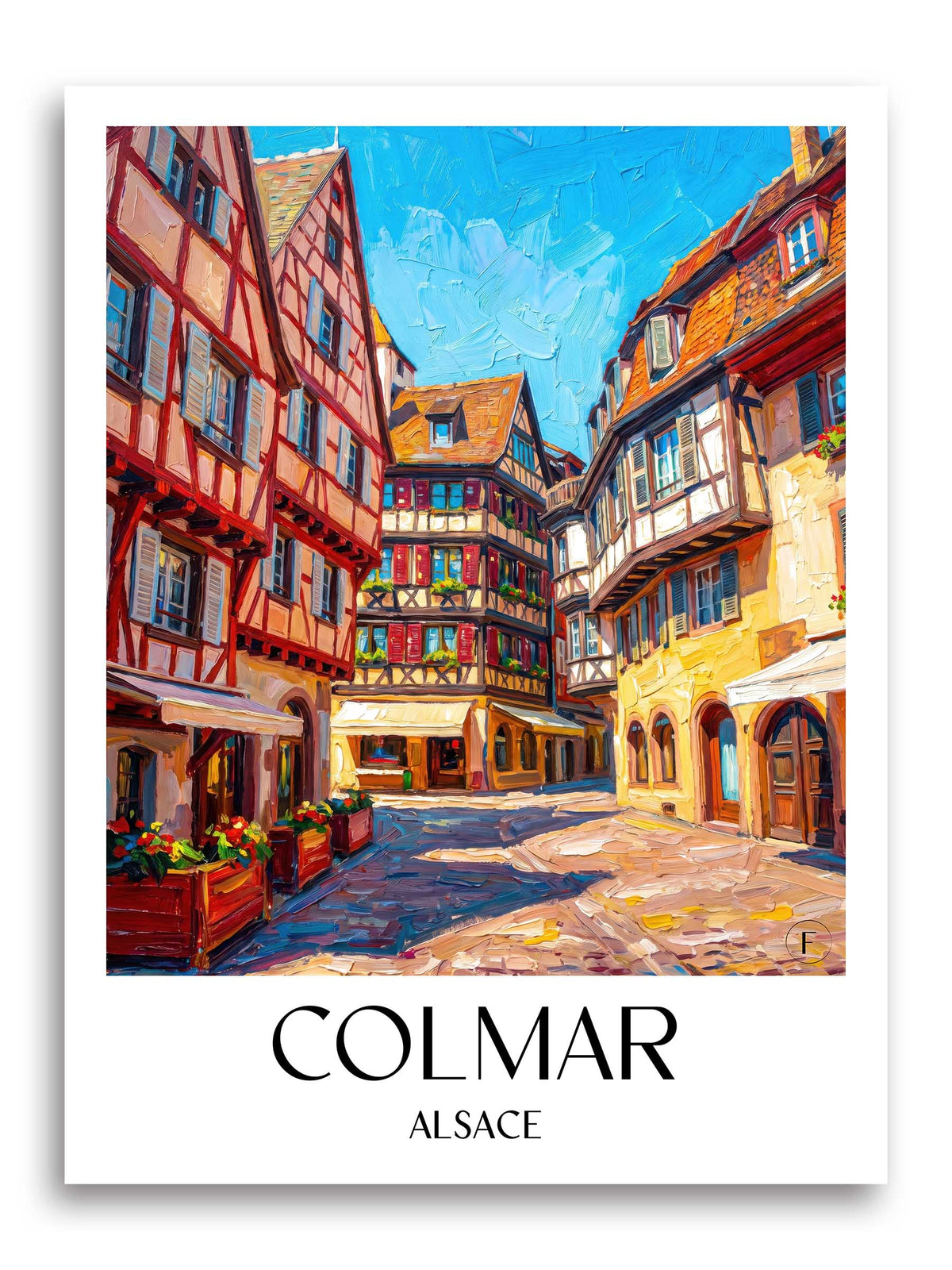 Colmar Poster - Elsass - Frankreich Kunstdruck - Ölgemälde von A4 bis A1