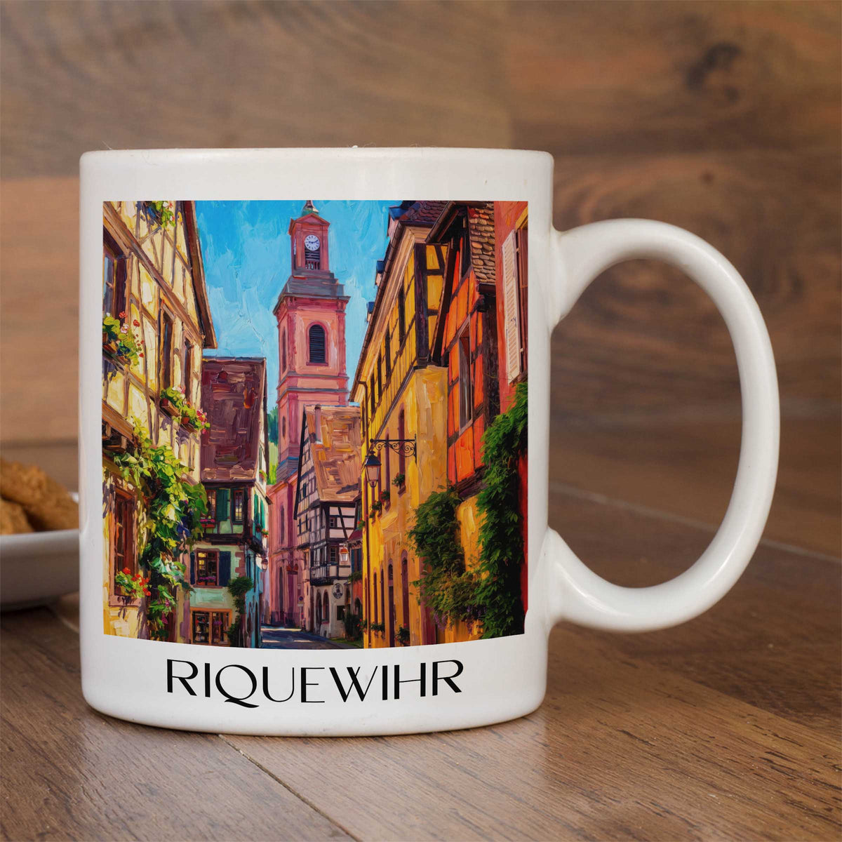 riquewihr-elsass-frankreich-kaffeebecher-oil-painting-oelgemaelde