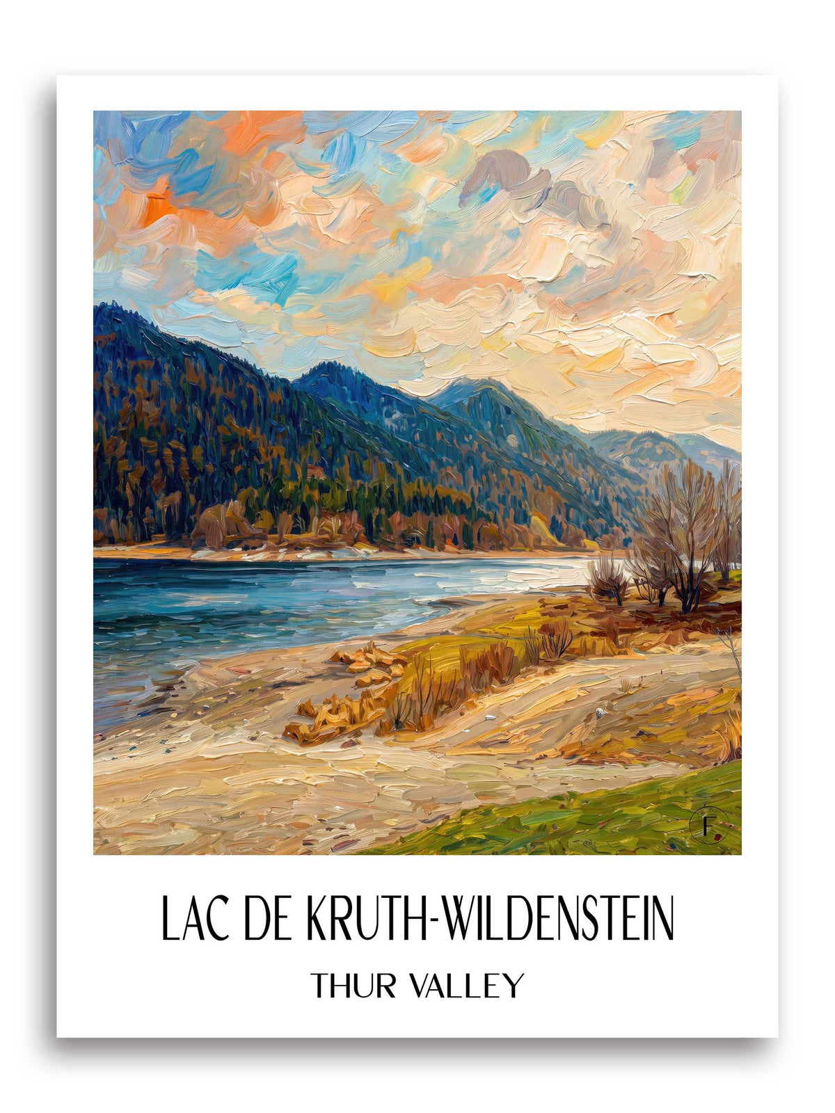 Lac de Kruth-Wildenstein Poster - Vallée de la Thur - Frankreich Kunstdruck - Ölgemälde von A4 bis A1