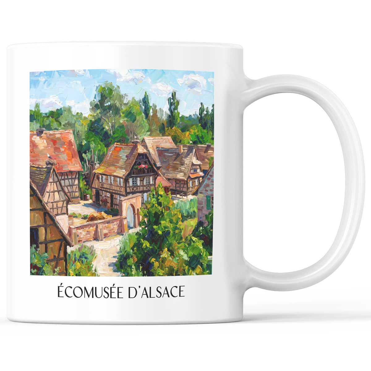 Écomusée d'Alsace Kaffeebecher - Elsass - Frankreich Becher - Kaffeetasse im Ölgemälde Stil