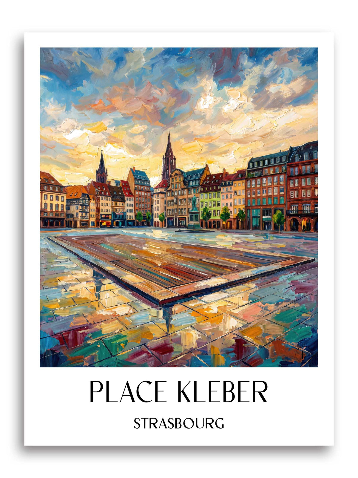Place Kléber Poster - Strasbourg - Frankreich Kunstdruck - Ölgemälde von A4 bis A1