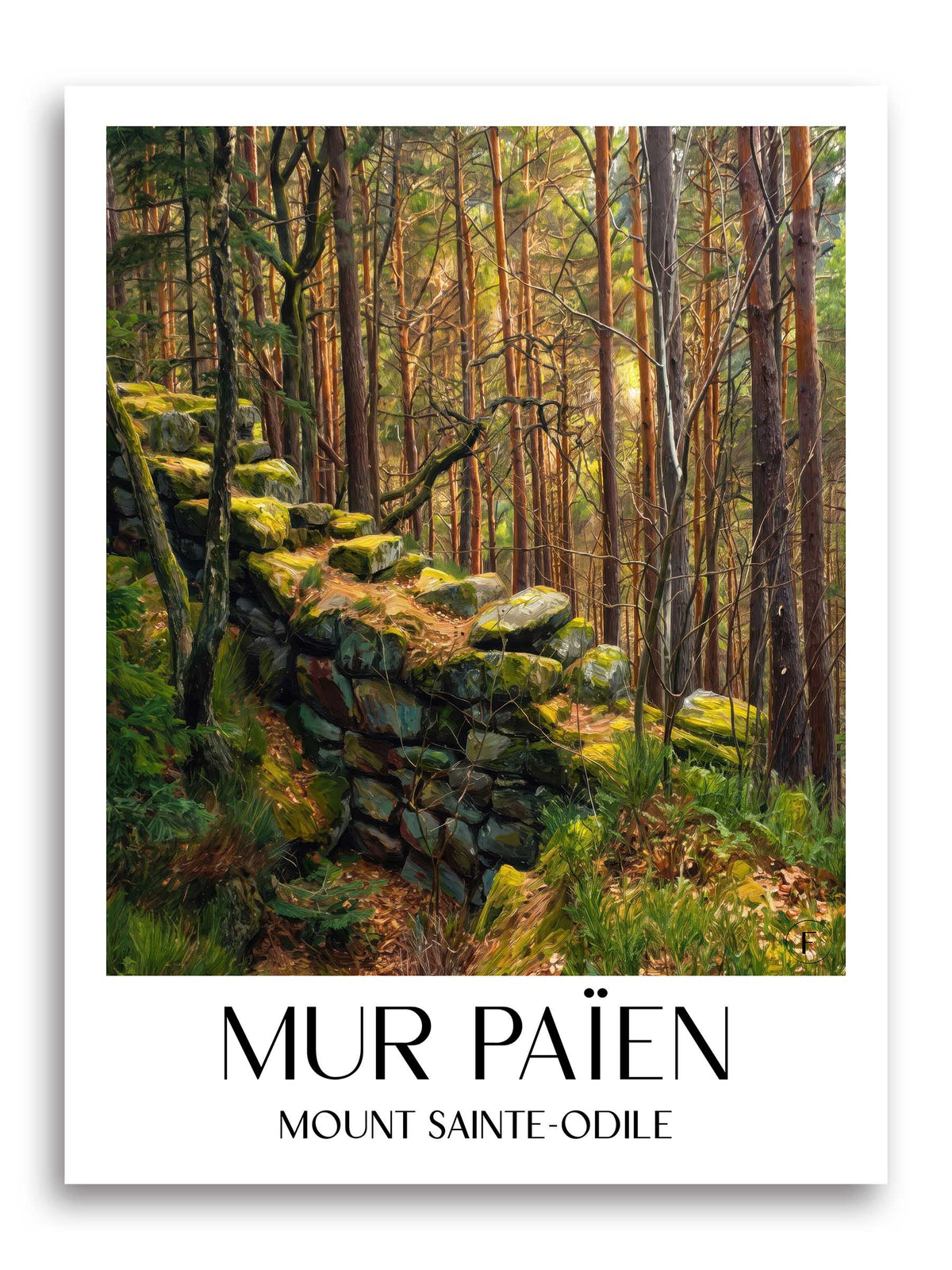 Mur Païen Poster - Mont Sainte-Odile - Frankreich Kunstdruck - Ölgemälde von A4 bis A1