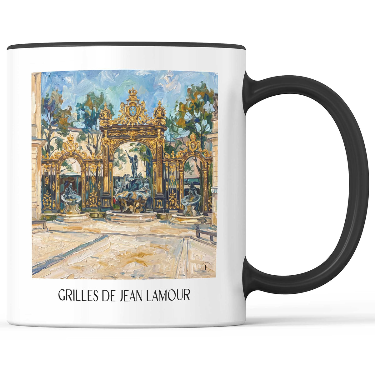 Grilles de Jean Lamour Kaffeebecher - Nancy - Frankreich Becher - Kaffeetasse im Ölgemälde Stil
