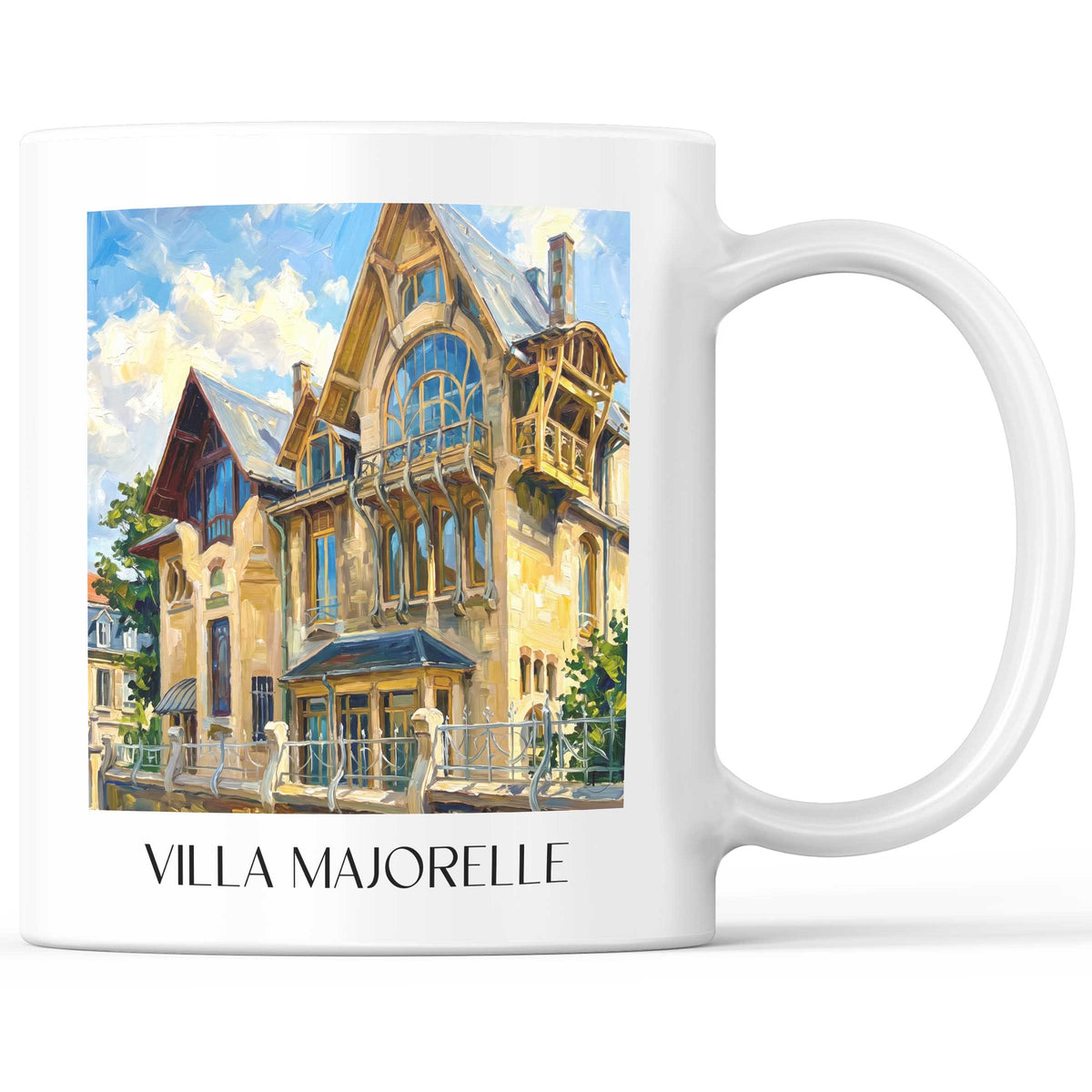 Villa Majorelle Kaffeebecher - Nancy - Frankreich Becher - Kaffeetasse im Ölgemälde Stil