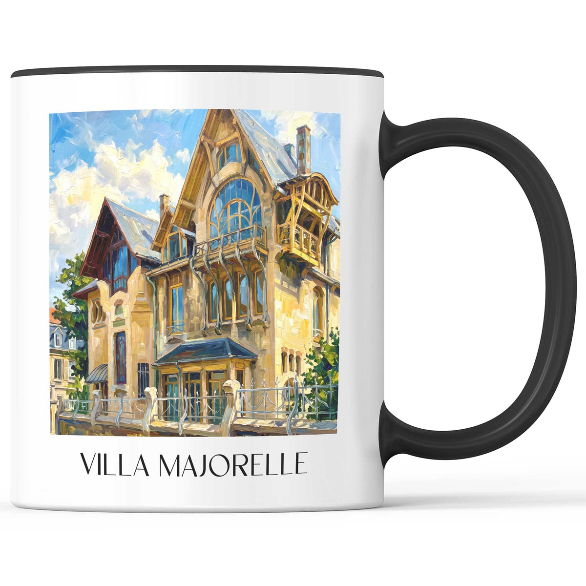 Villa Majorelle Kaffeebecher - Nancy - Frankreich Becher - Kaffeetasse im Ölgemälde Stil