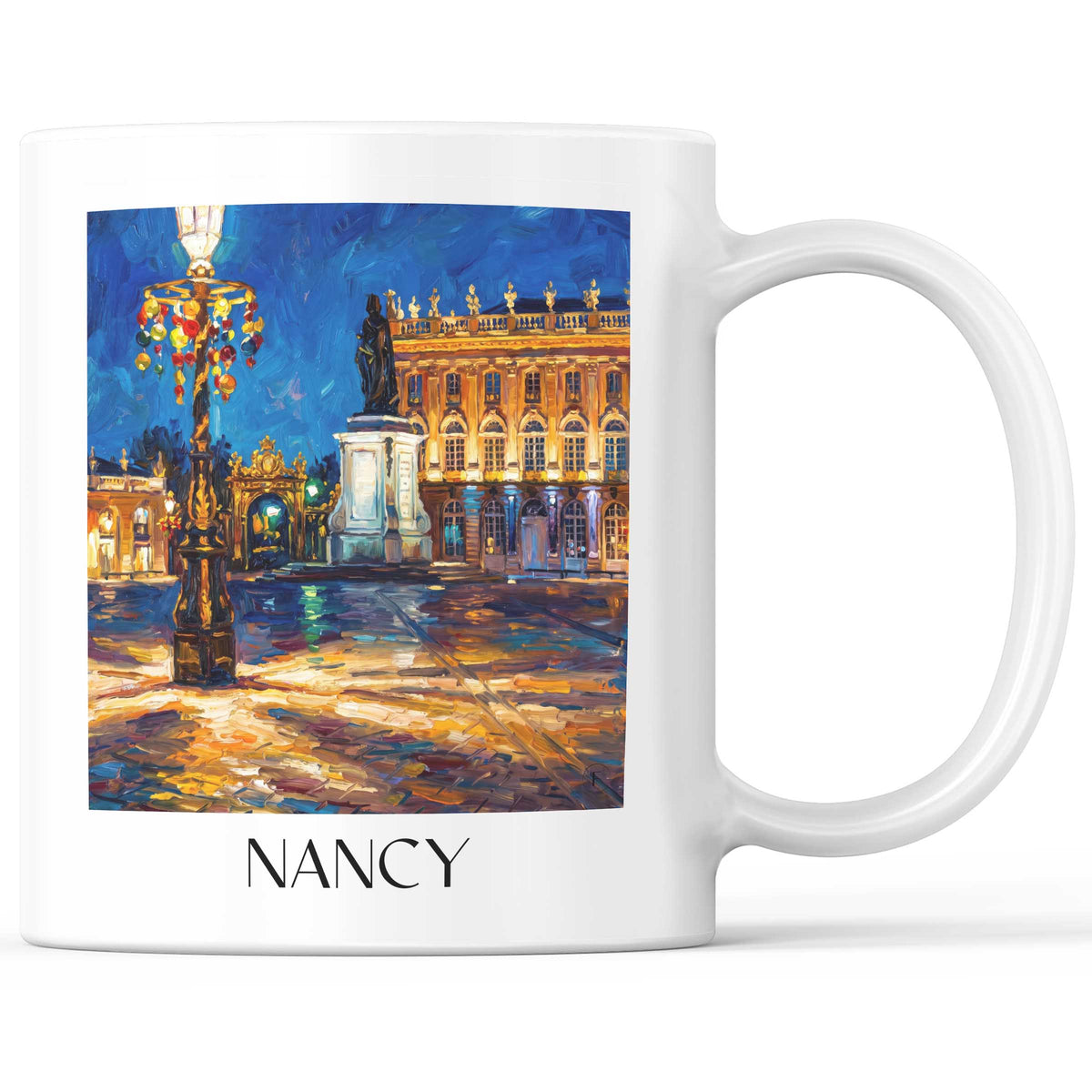 Nancy Kaffeebecher - Lothringen - Frankreich Becher - Kaffeetasse im Ölgemälde Stil