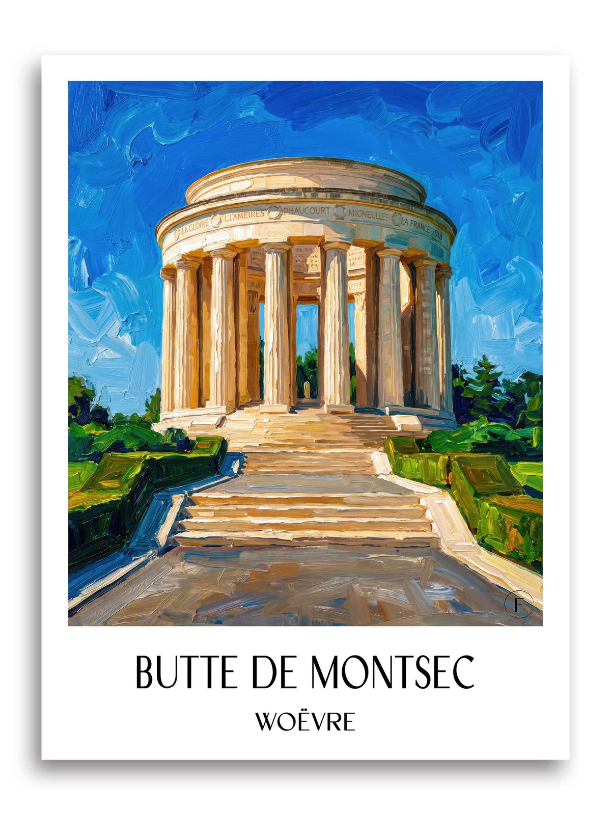 Butte de Montsec Poster - Woëvre - Frankreich Kunstdruck - Ölgemälde von A4 bis A1