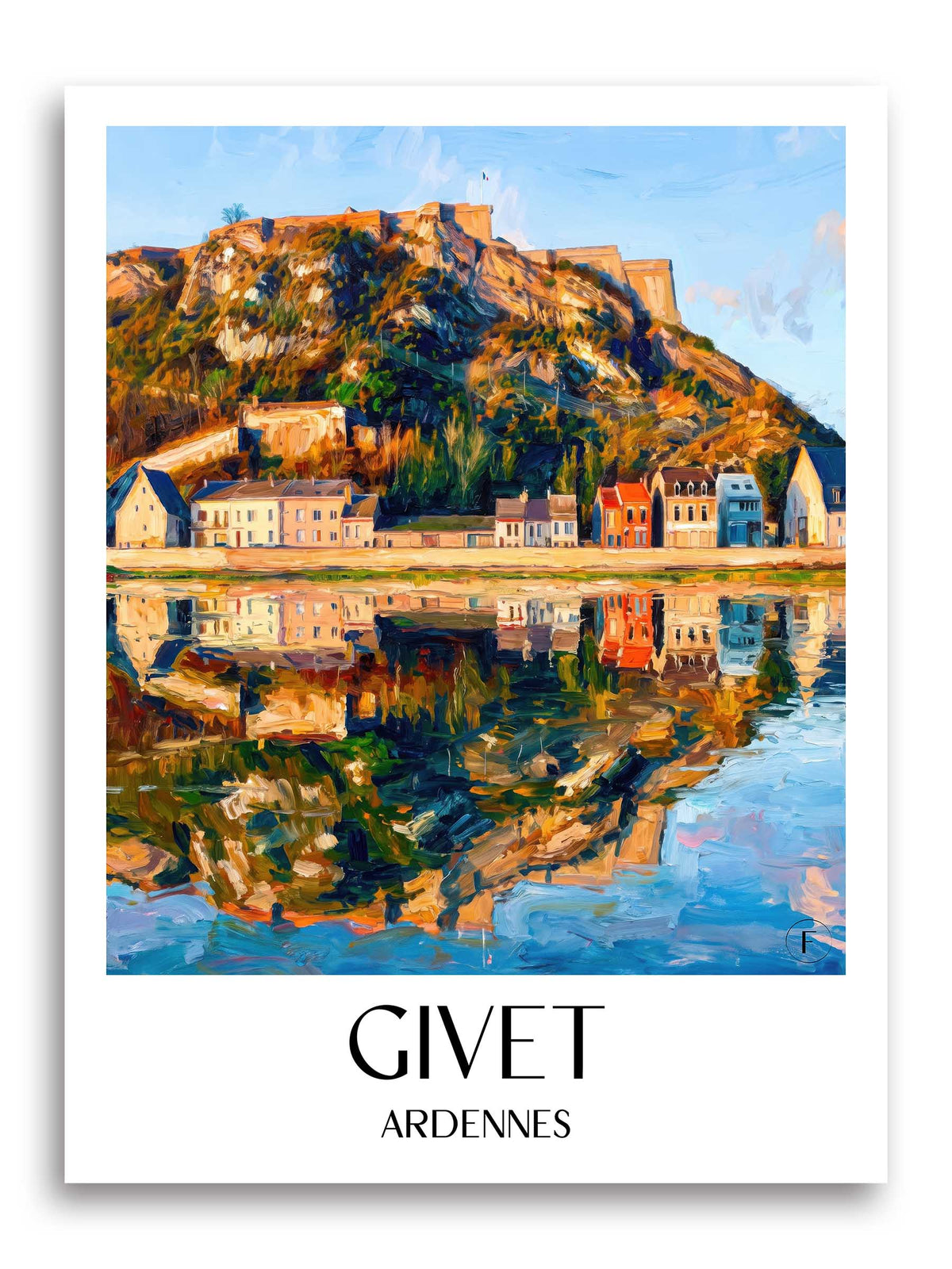 Givet Poster - Ardennes - Frankreich Kunstdruck - Ölgemälde von A4 bis A1