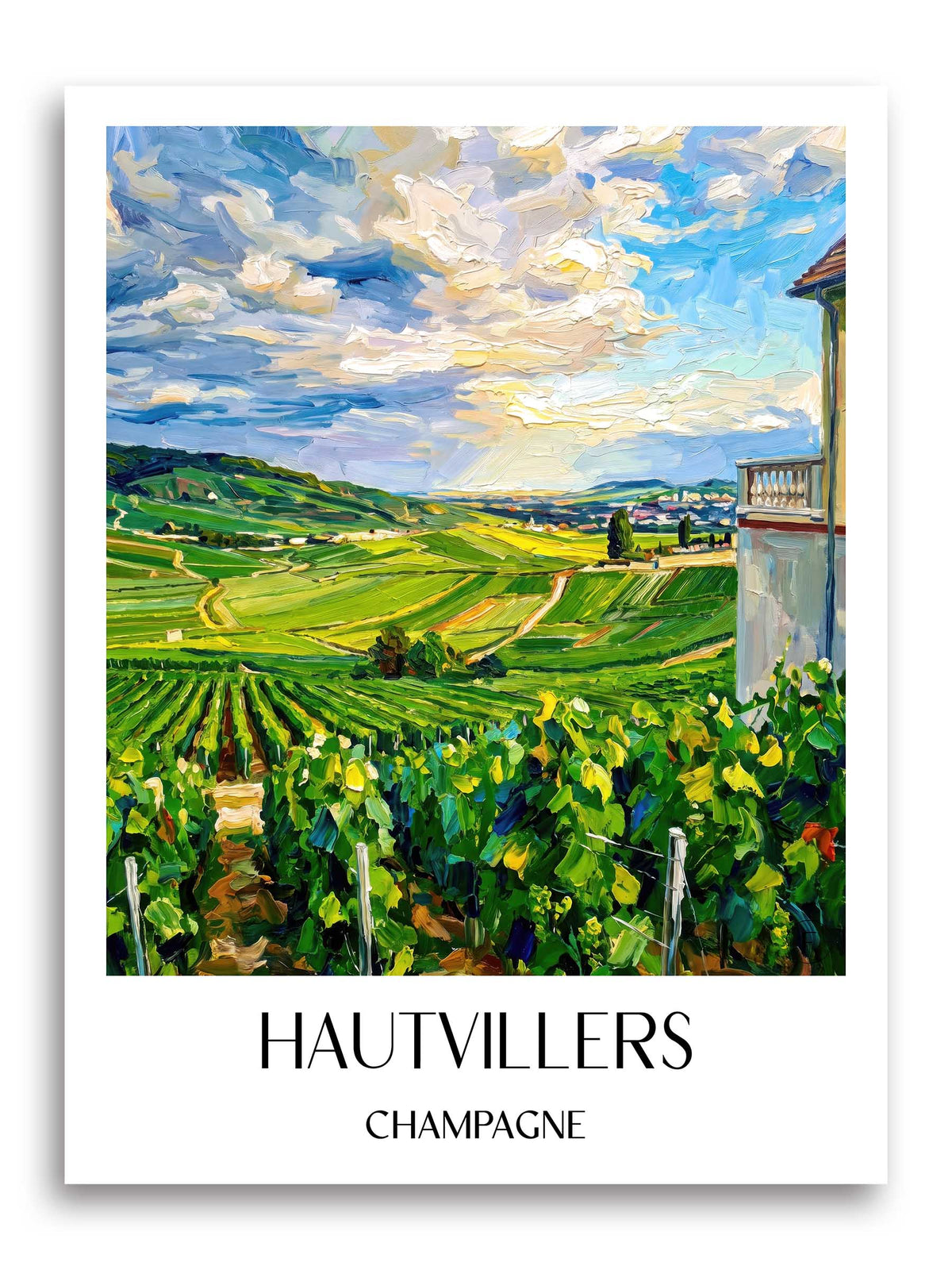 Hautvillers Poster - Champagne - Frankreich Kunstdruck - Ölgemälde von A4 bis A1