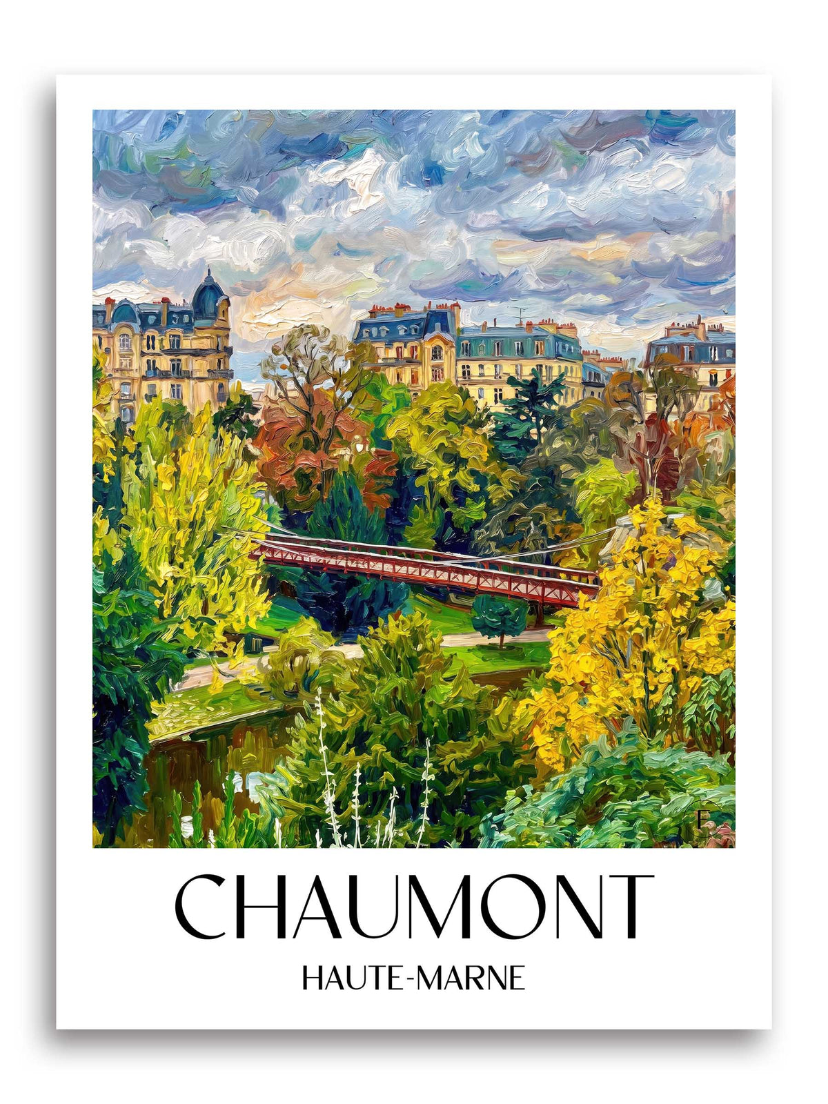 Chaumont Poster - Haute-Marne - Frankreich Kunstdruck - Ölgemälde von A4 bis A1
