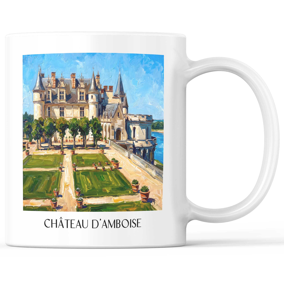 Château d'Amboise Kaffeebecher - Val de Loire - Frankreich Becher - Kaffeetasse im Ölgemälde Stil