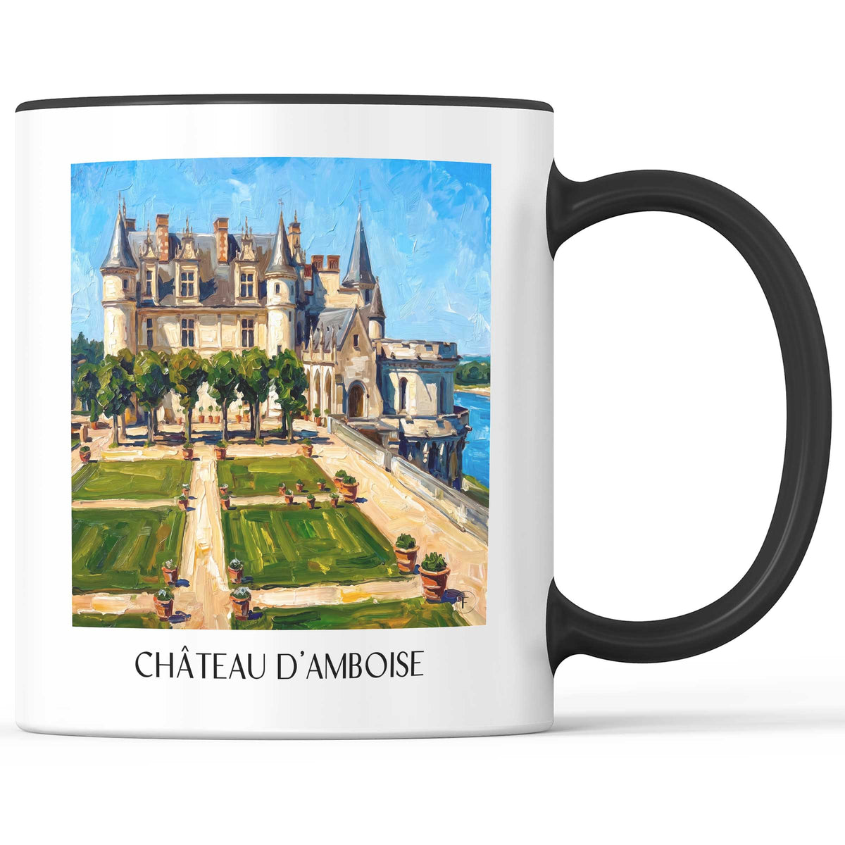 Château d'Amboise Kaffeebecher - Val de Loire - Frankreich Becher - Kaffeetasse im Ölgemälde Stil