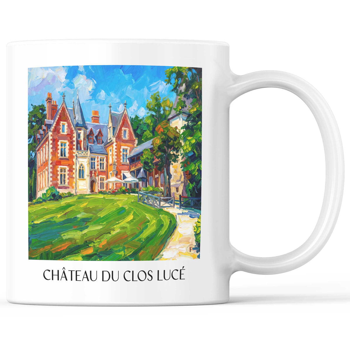Château du Clos Lucé Kaffeebecher - Amboise - Frankreich Becher - Kaffeetasse im Ölgemälde Stil
