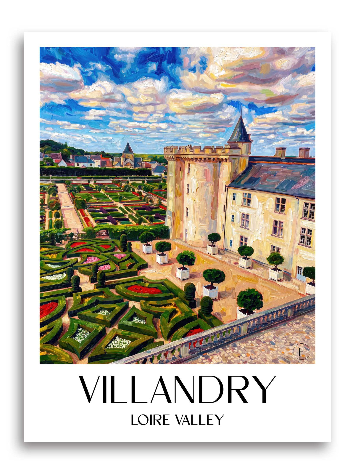 Villandry Poster - Val de Loire - Frankreich Kunstdruck - Ölgemälde von A4 bis A1