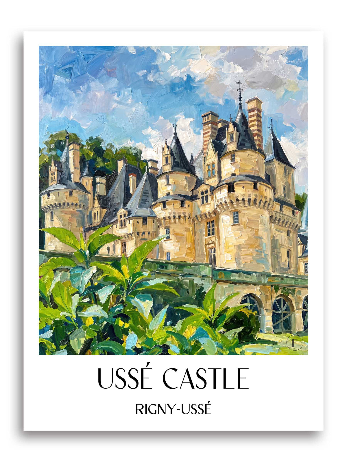 Château d'Ussé Poster - Rigny-Ussé - Frankreich Kunstdruck - Ölgemälde von A4 bis A1