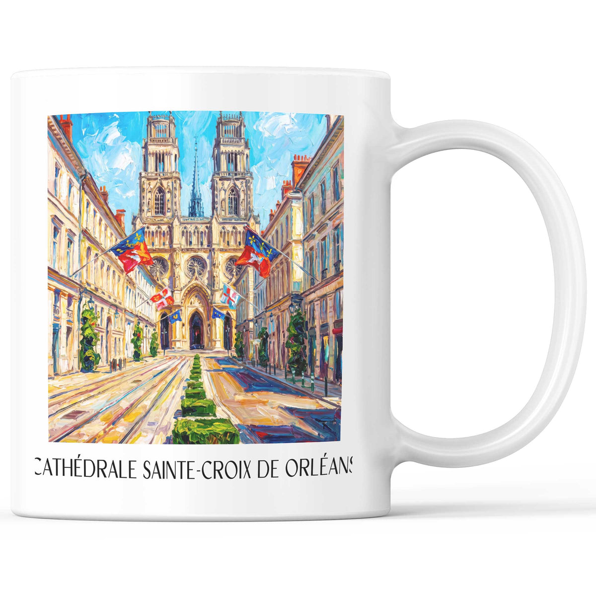 Cathédrale Sainte-Croix Kaffeebecher - Orléans - Frankreich Becher - Kaffeetasse im Ölgemälde Stil