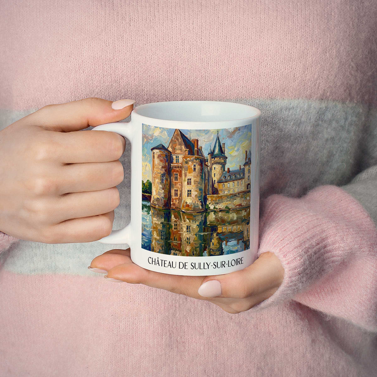 château-de-sully-sur-loire-val-de-loire-frankreich-kaffeebecher-oil-painting-oelgemaelde
