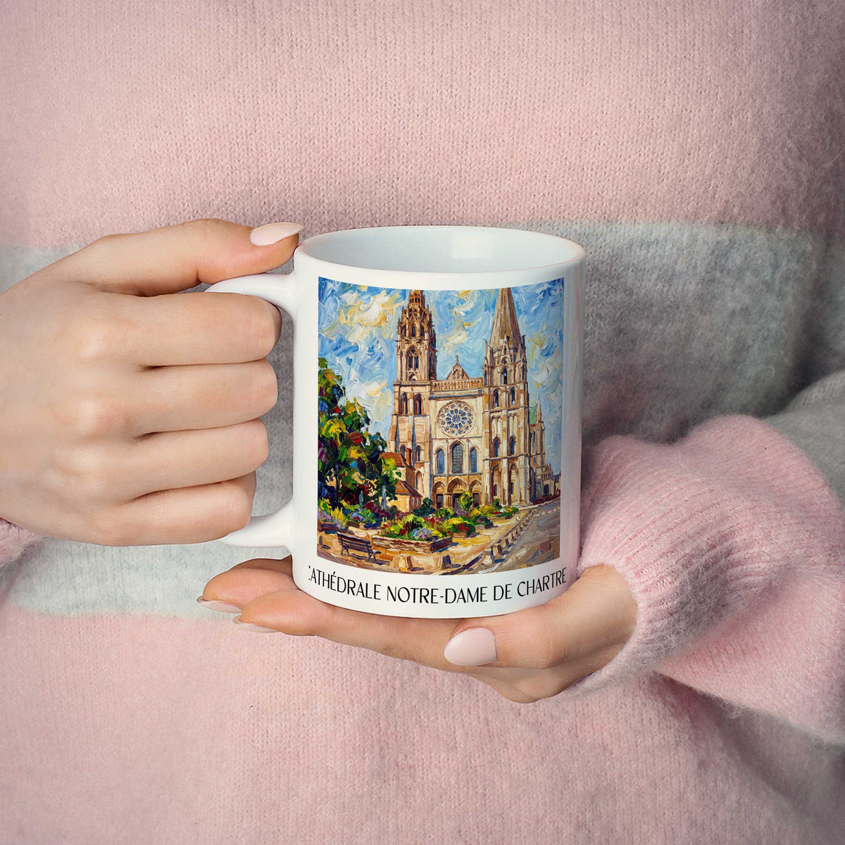 cathédrale-notre-dame-chartres-frankreich-kaffeebecher-oil-painting-oelgemaelde