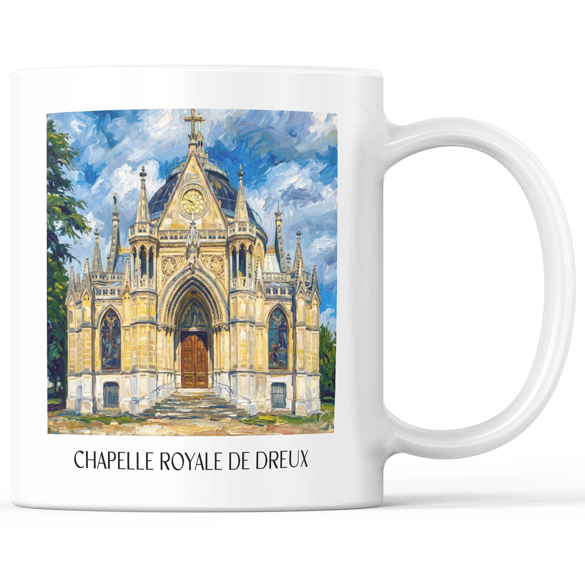 Chapelle Royale Kaffeebecher - Dreux - Frankreich Becher - Kaffeetasse im Ölgemälde Stil