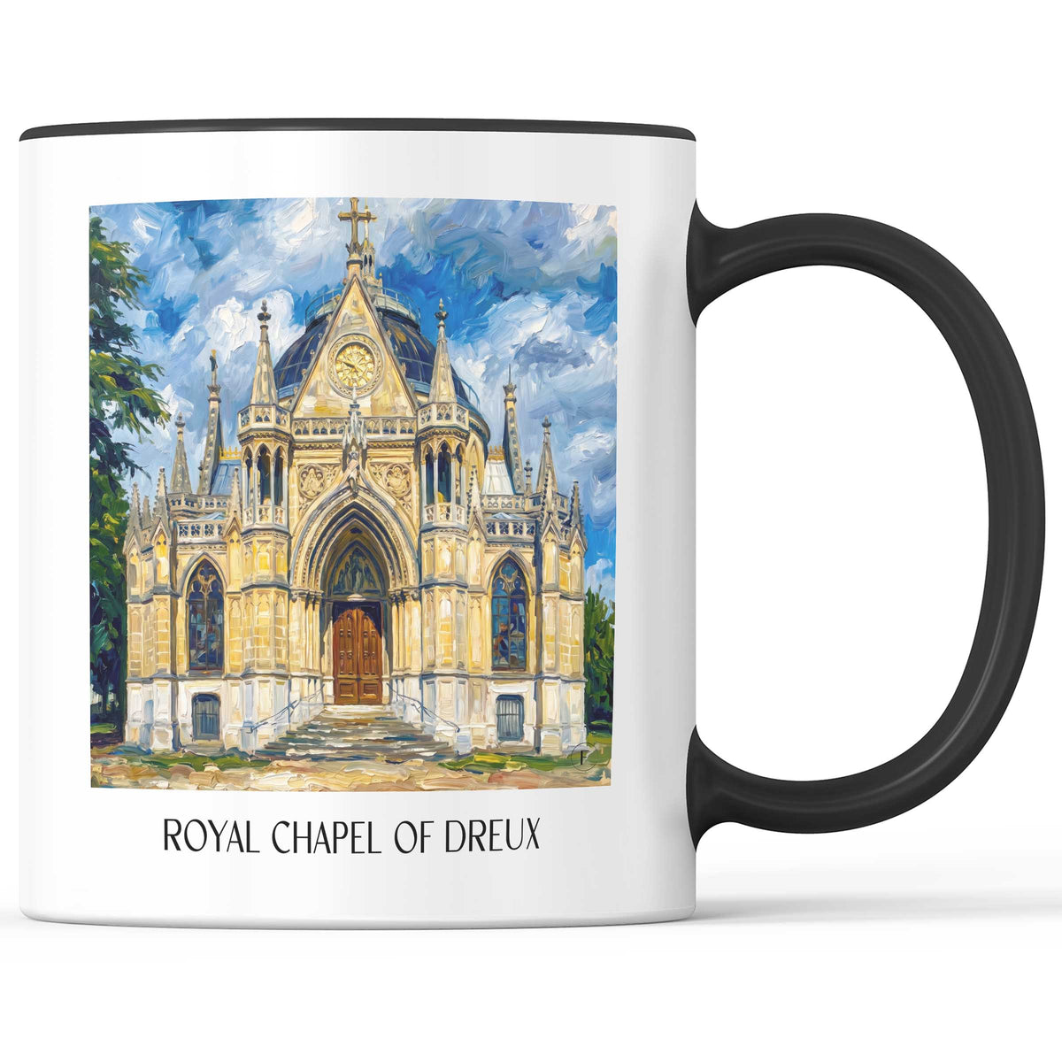 Chapelle Royale Kaffeebecher - Dreux - Frankreich Becher - Kaffeetasse im Ölgemälde Stil