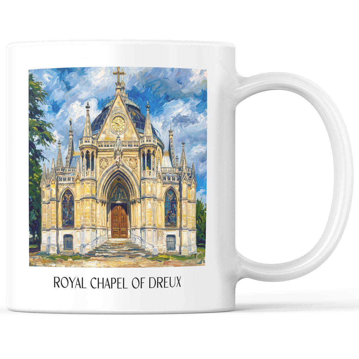 Chapelle Royale Kaffeebecher - Dreux - Frankreich Becher - Kaffeetasse im Ölgemälde Stil