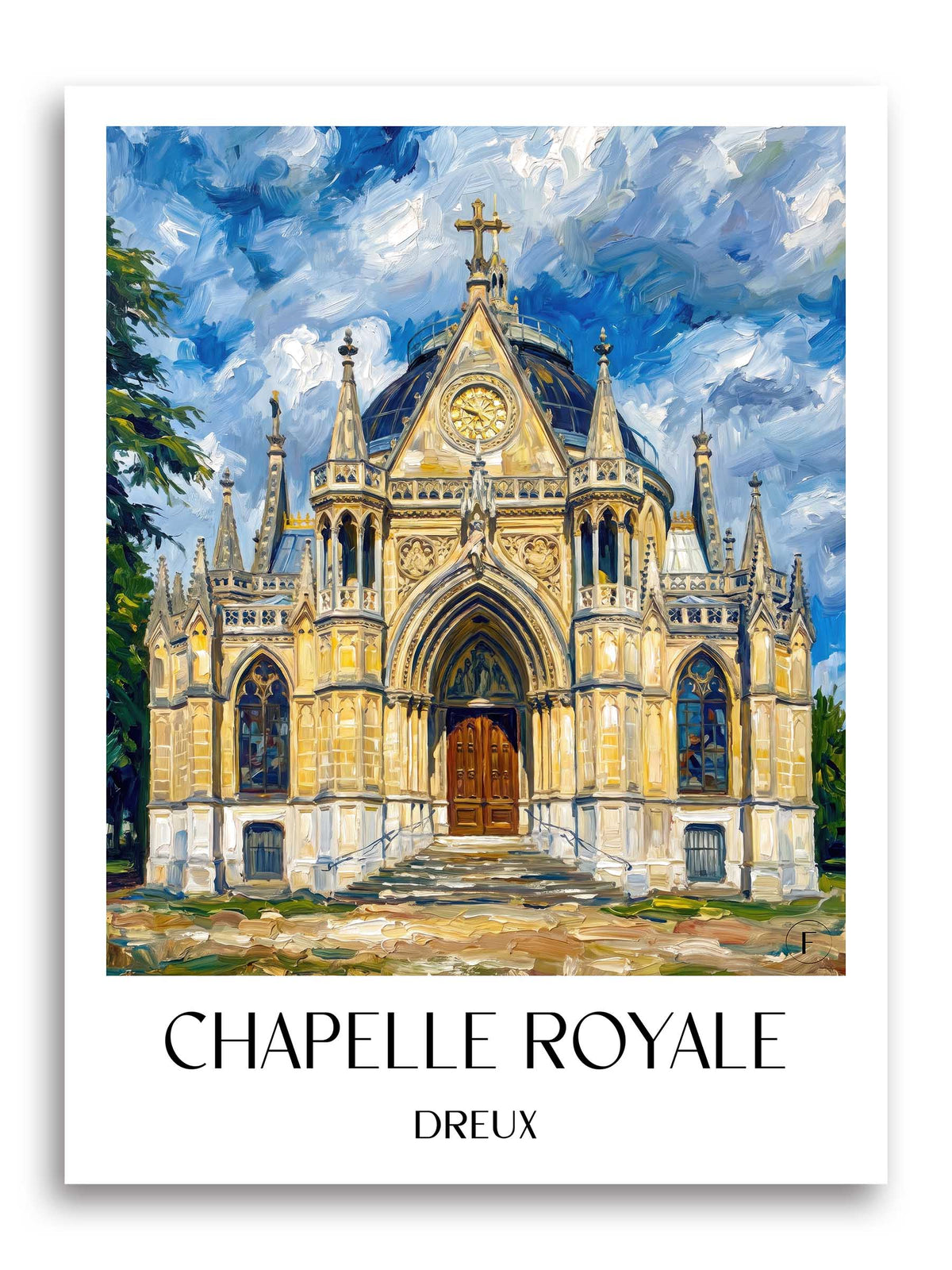 Chapelle Royale Poster - Dreux - Frankreich Kunstdruck - Ölgemälde von A4 bis A1