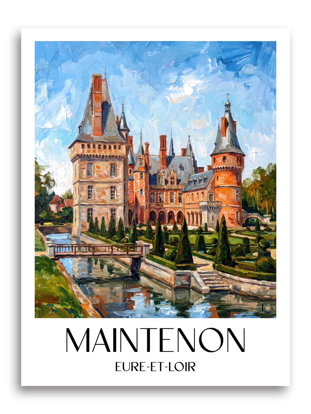 Maintenon Poster - Eure-et-Loir - Frankreich Kunstdruck - Ölgemälde von A4 bis A1
