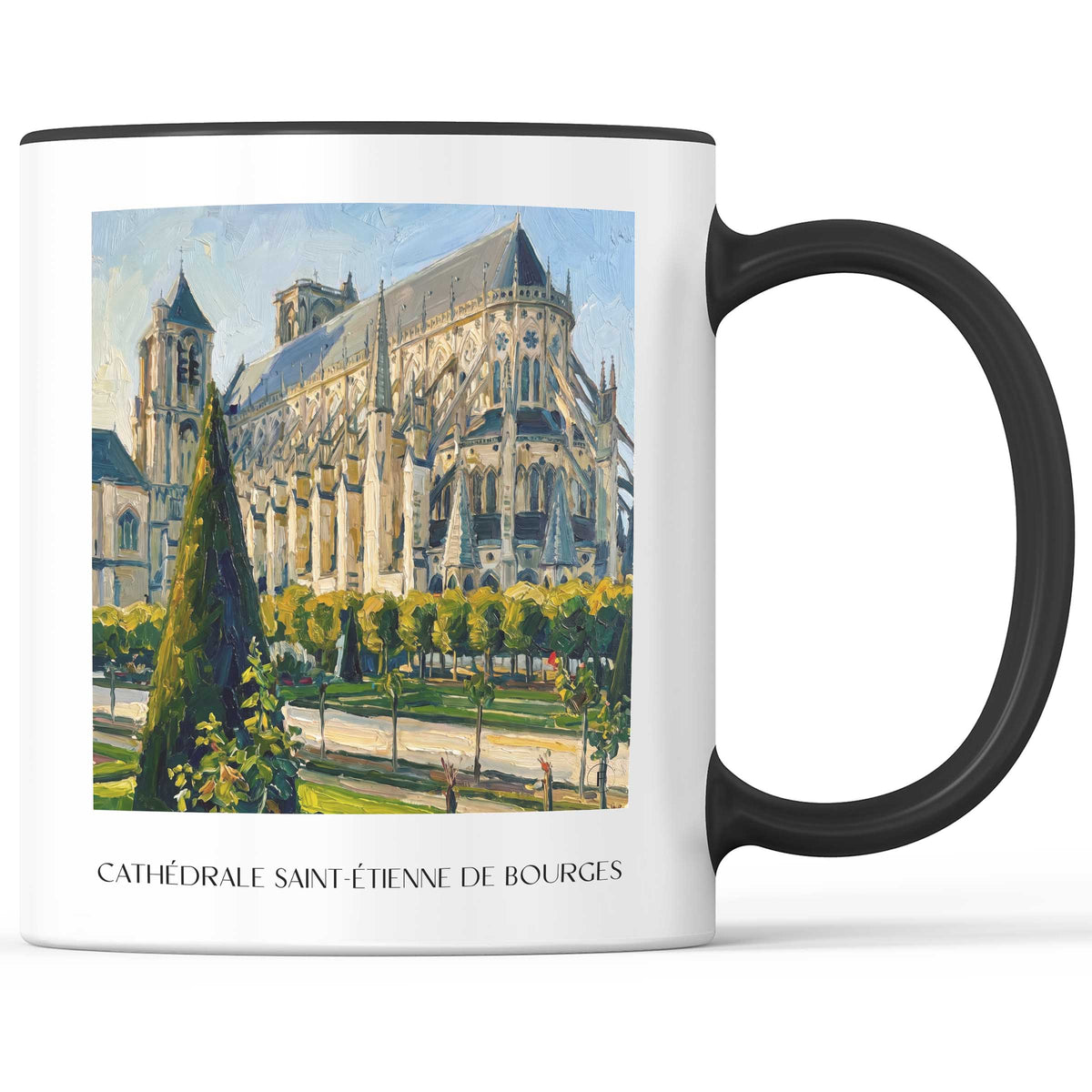 cathédrale-saint-étienne-bourges-frankreich-kaffeebecher-oil-painting-oelgemaelde